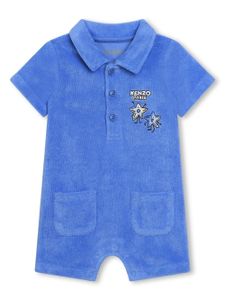 Kenzo Kids barboteuse à logo appliqué - Bleu