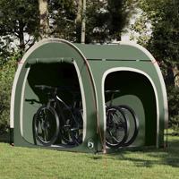 Fietstent met dak met opslag Groen 218 x 156 x 180 cm