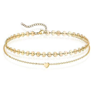 Pailetten Enkelband Heart - Goud