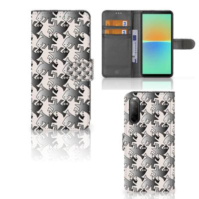 Sony Xperia 10 IV | Telefoonhoesje | Met pasjeshouder | Salamander Grey