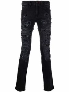 Philipp Plein jean à détails effilochés - Noir