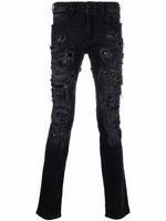 Philipp Plein jean à détails effilochés - Noir - thumbnail