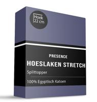 Splittopper Hoeslaken - Egyptisch Katoen Stretch - Navy - 180x200 cm - Blauw - Presence - Dekbed-Discounter.nl