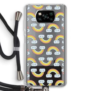 Regenboog: Xiaomi Poco X3 NFC Transparant Hoesje met koord