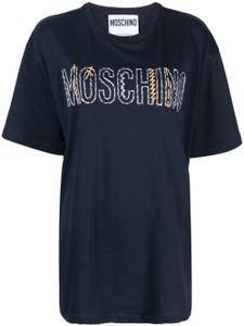 Moschino t-shirt en coton à logo brodé - Bleu