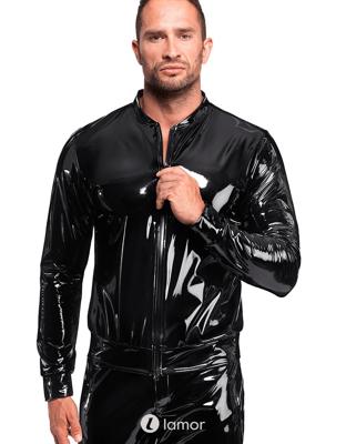 * NOIR handmade PVC herenjas met ritssluiting , H092