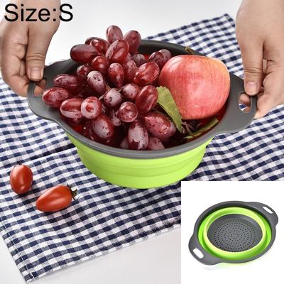 Creatieve vouwen groenten fruit opslag mand organisator drain mand S grootte: 24.5 * 20 * 9cm (groen)