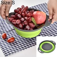 Creatieve vouwen groenten fruit opslag mand organisator drain mand S grootte: 24.5 * 20 * 9cm (groen)