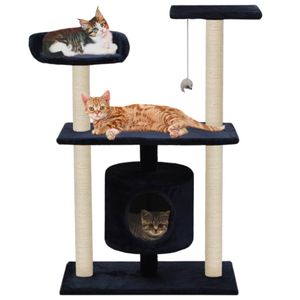 VidaXL Kattenkrabpaal met sisal krabpalen 95 cm donkerblauw