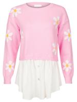 Trui Blouse Bloemen Roze Trui Blouse Bloemen Roze