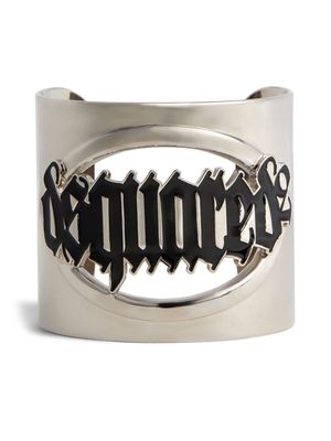 DSQUARED2 bracelet torque à plaque logo - Argent