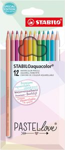STABILOaquacolor kleurpotlood, pastel, etui van 12 stuks, assorti