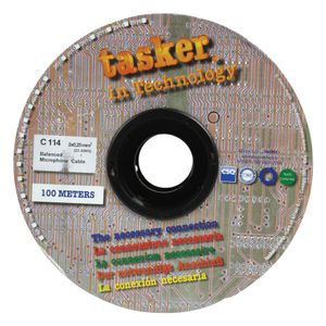 Tasker C114 Microfoonkabel 2x0,25mm zwart 100m