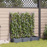 VidaXL Tuin bloempot 3 pcs grijs 120 x 40 x 125,5 cm staal