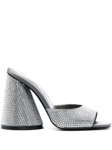 The Attico mules Luz 105 mm à ornements en cristal - Gris