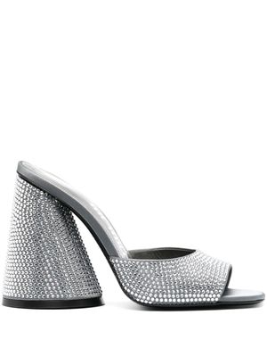 The Attico mules Luz 105 mm à ornements en cristal - Gris