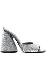The Attico mules Luz 105 mm à ornements en cristal - Gris