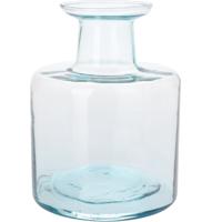 H&S Collection Bloemenvaas Umbrie - Gerecycled glas - transparant - D15 x H21 cm