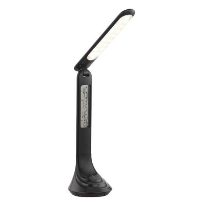 Globo BureaulampTyrell zwart met klok - 58329B