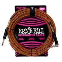 Ernie Ball 6471 Gevlochten Gitaarkabel Pumpkin Pie 5.5 Meter Recht-Haaks