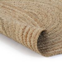 The Living Store Tapijt Ronde Jute - 90 cm - Natuurlijke toon - Handgemaakt