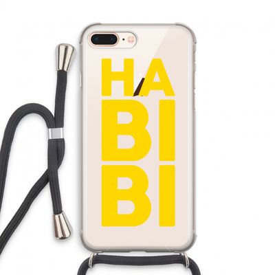 Habibi Blue: iPhone 8 Plus Transparant Hoesje met koord