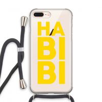 Habibi Blue: iPhone 8 Plus Transparant Hoesje met koord