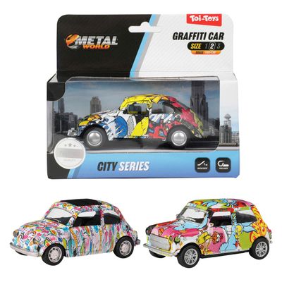 Toi-Toys Metal pull-back graffiti auto