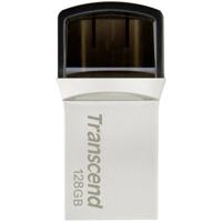 Transcend JetFlash 890 USB-stick smartphone/tablet Zilver 128 GB USB-A 3.2 Gen 2, USB-C