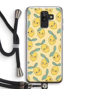 Citroenen: Samsung Galaxy J8 (2018) Transparant Hoesje met koord