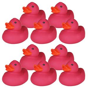 Rubber badeendje - 10x - Classic roze - badkamer fun artikelen - size 5 cm - kunststof