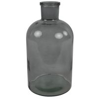Countryfield Vaas - grijs/transparant - glas - Apotheker fles vorm - D14 x H27 cm   -