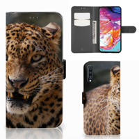 Samsung Galaxy A70 | Telefoonhoesje | Met pasjeshouder | Luipaard