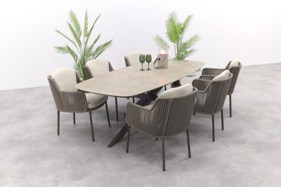 4SO Bernini/Prado deens ovale tuinset (7-delig) - Terre