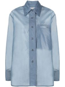 Low Classic chemise boutonnée à effet de transparence - Bleu