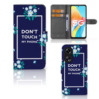 OPPO Reno8 T 5G Portemonnee Hoesje Flowers Blue DTMP - thumbnail