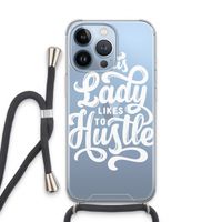 Hustle Lady: iPhone 13 Pro Transparant Hoesje met koord