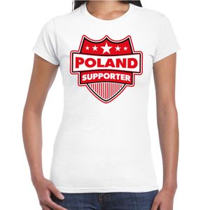 Polen / Poland schild supporter t-shirt wit voor dames