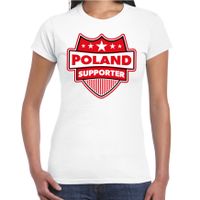 Polen / Poland schild supporter t-shirt wit voor dames - thumbnail