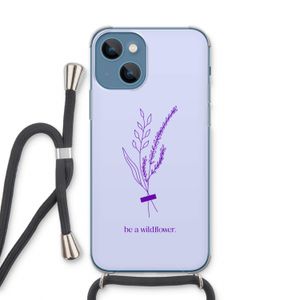 Be a wildflower: iPhone 13 Transparant Hoesje met koord