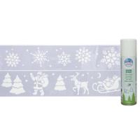 Kerst sfeer raamsjablonen met ECO spuitsneeuw - 9x stuks - 24 x 60 cm - raamdecoratie