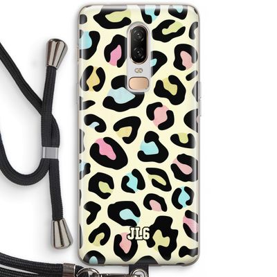 Leopard pattern: OnePlus 6 Transparant Hoesje met koord