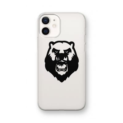 Angry Bear (black): iPhone 12 mini Transparant Hoesje