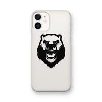 Angry Bear (black): iPhone 12 mini Transparant Hoesje