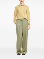 AMI Paris pressed-crease straight-leg trousers - Vert