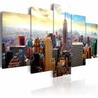 Schilderij - New York City - Heart of the City, Multi-gekleurd, 5luik, premium print
