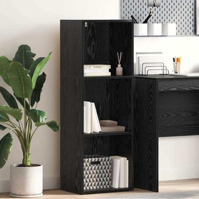 Boekenkast Zwart eiken 40 x 30 x 114 cm Bewerkt hout