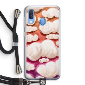 Katoen Wolken: Samsung Galaxy A40 Transparant Hoesje met koord