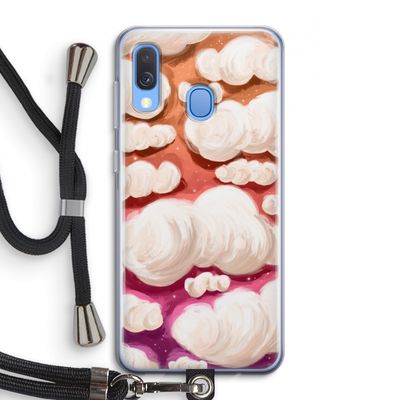 Katoen Wolken: Samsung Galaxy A40 Transparant Hoesje met koord