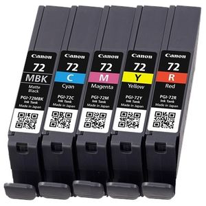 Canon PGI-72 MBK/C/M/Y/R inktcartridge 5 stuk(s) Origineel Normaal rendement Cyaan, Magenta, Mat Zwart, Rood, Geel